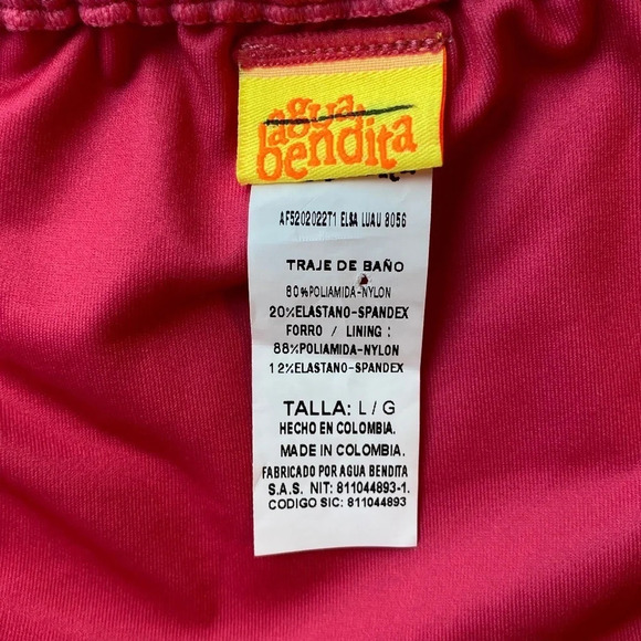 New! Set! Agua Bendita hot pink smocked Minta bikini 19521 19347 - Picture 10 of 15